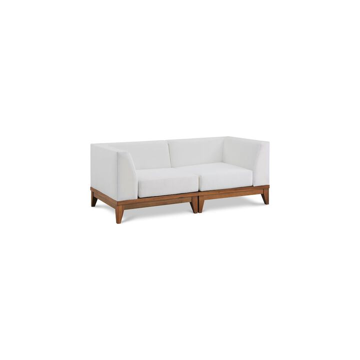 Meridian Furniture Rio Off White Water Resistant Fabric Outdoor Patio Modular Sofa