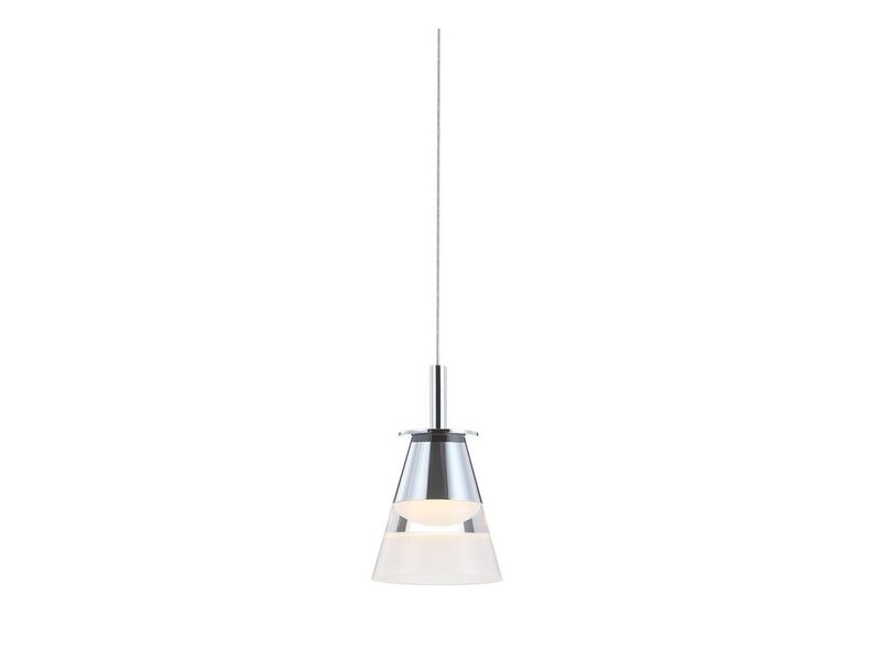 Alain 5" 1-Light Adjustable Metal Integrated LED Pendant, Chrome