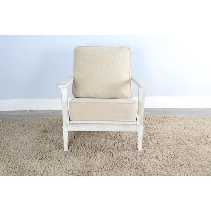 Sunny Designs Marina Mid-Century White Sand Chair