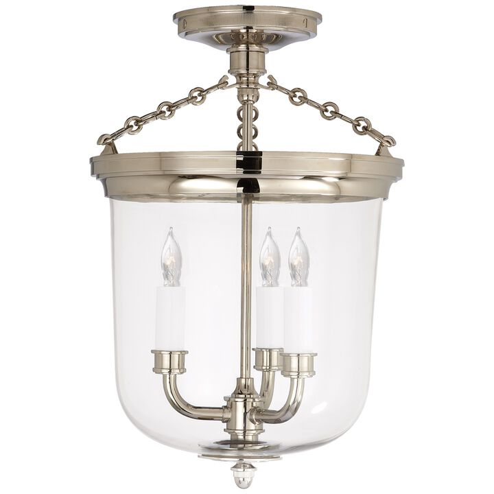 Merchant Semi-Flush in Polished Nickel