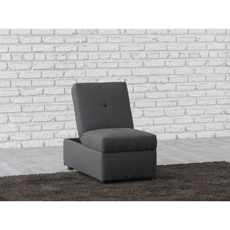 Stylish Gray Storage Ottoman Chair for Living Room