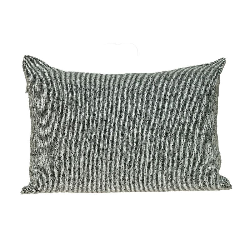 Homezia Shimmering Silver Beaded Luxury Throw Pillow