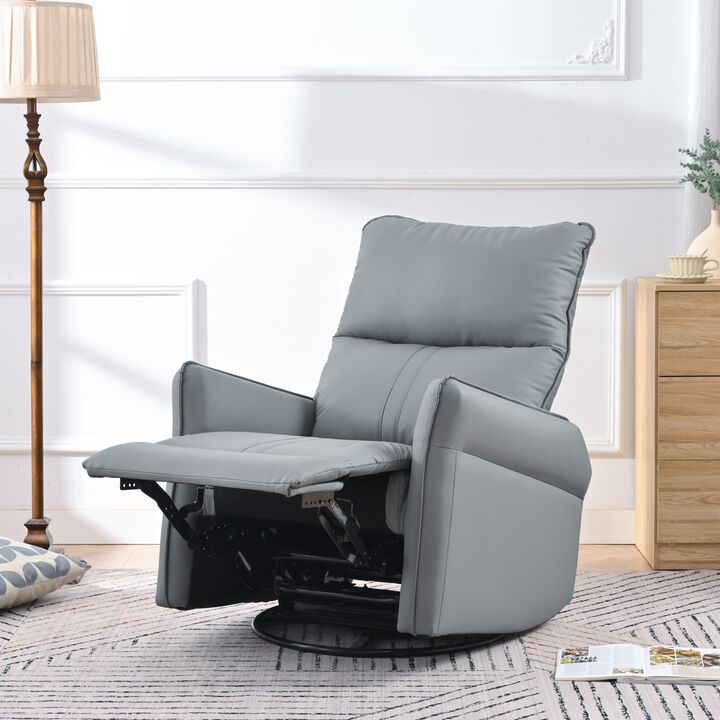 Mondawe 360 ° Swivel Nursery Rocking Swivel Recliner Chair, Glider Chair with Side Pocket
