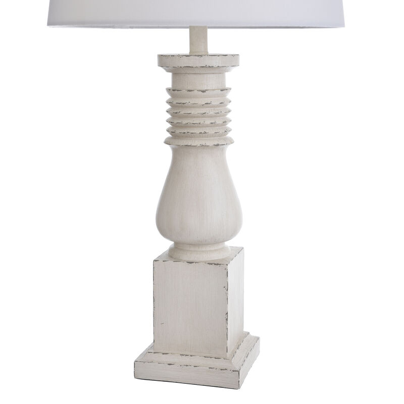 Old White Istress Table Lamp (Set of 2)