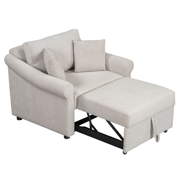 Merax Chenille Convertible Sleeper Sofa Chair