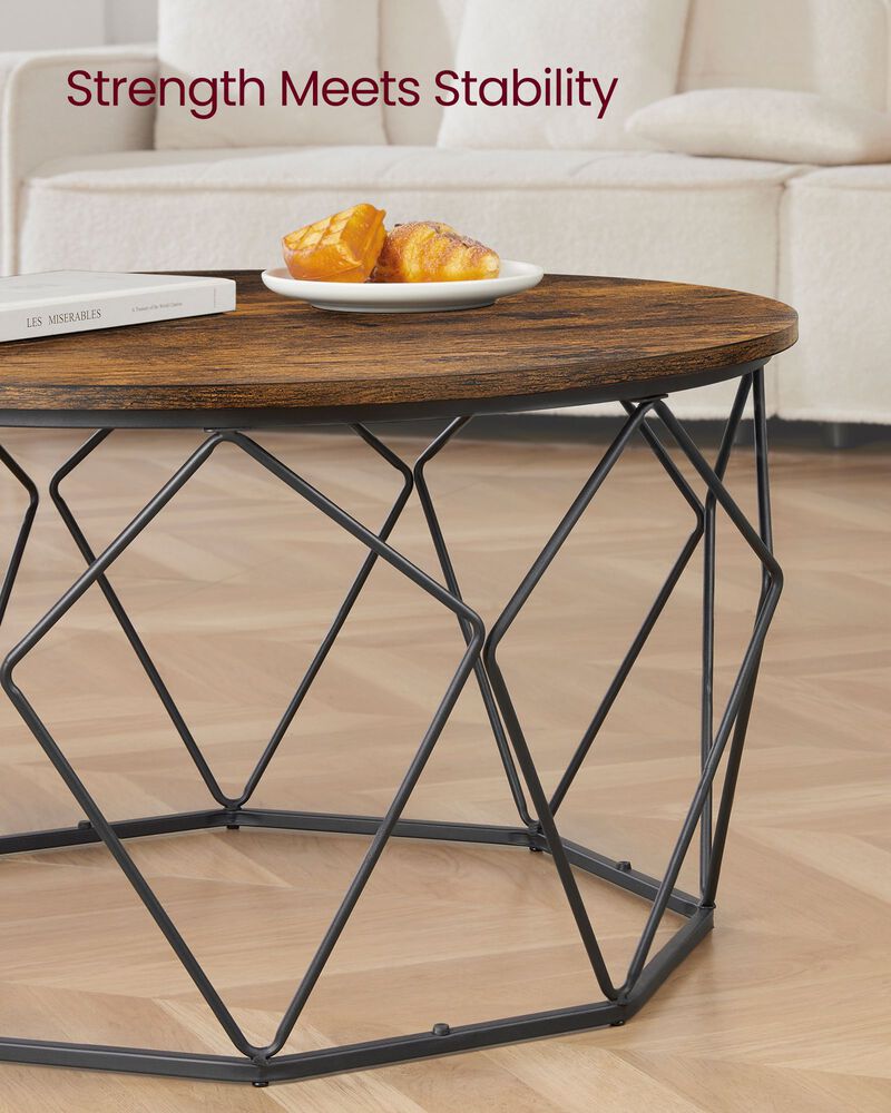 Modern Round Coffee Table - Sleek Wood Design, Perfect for Living Room Decor