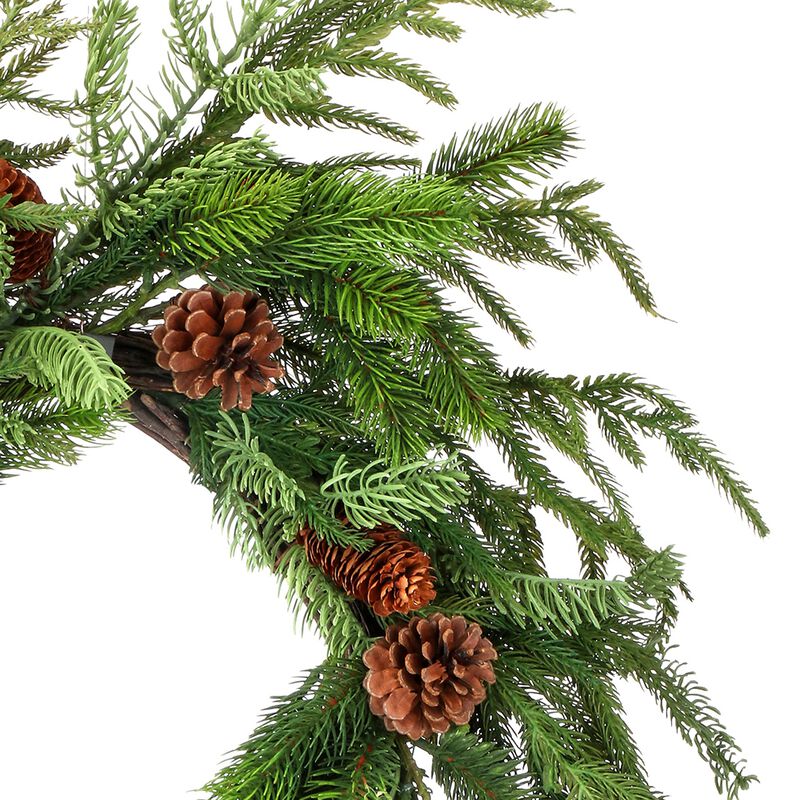 Norfolk Spruce and Juniper Outdoor Artificial Christmas Wreath  20-Inch  Unlit