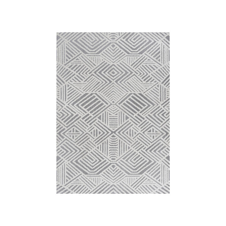 Jordan High-Low Pile Art Deco Geometric Indoor/Outdoor Area Rug