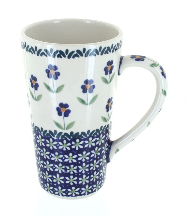 Blue Rose Polish Pottery Elizabeth Large Coffee Mug