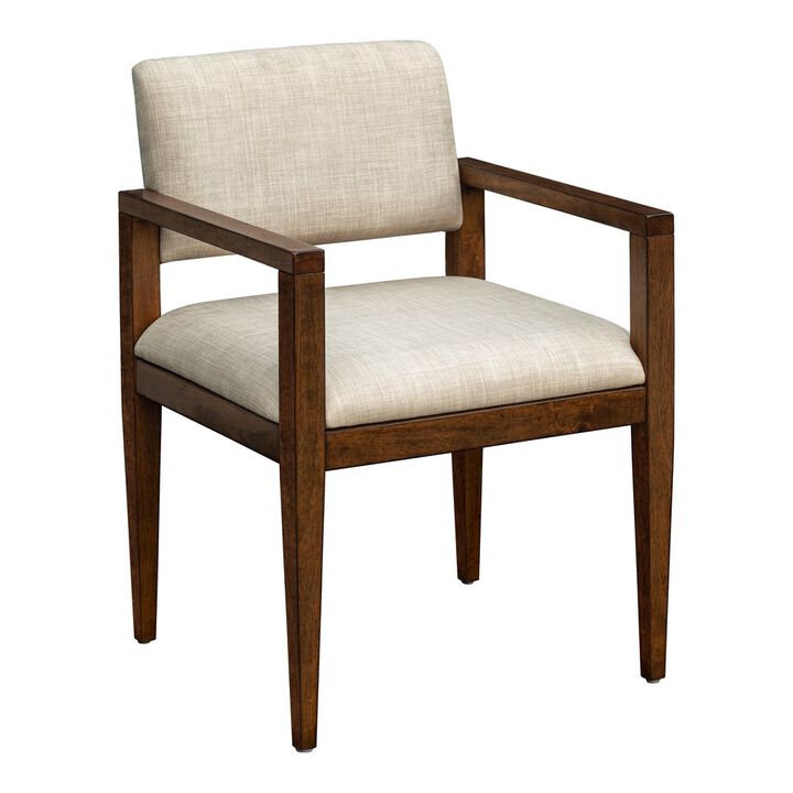 Gracie Mills Ossie Mid-Century Modern Upholstered Dining Chairs with Arms (Set of 2)