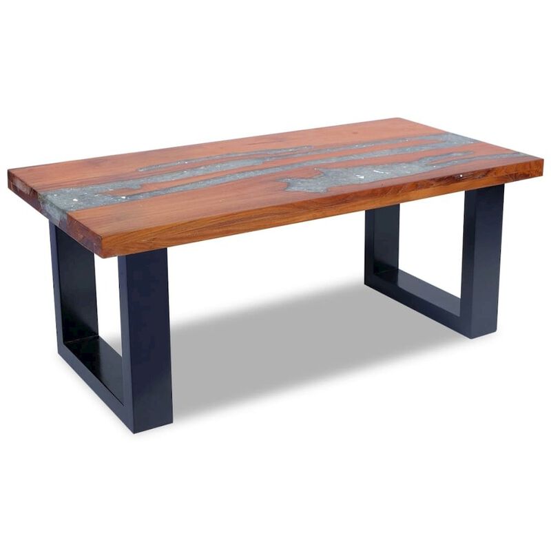 vidaXL Coffee Table Teak Resin 39.4"x19.7", 243467