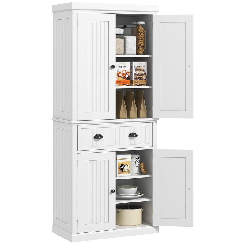 HOMCOM 72� Tall Colonial Style Free Standing Kitchen Pantry Storage Cabinet