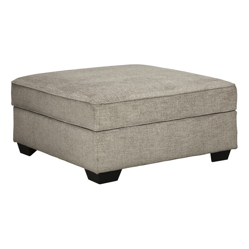 Wooden Ottoman with Hidden Storage and Tapered Block Legs, Gray - Benzara