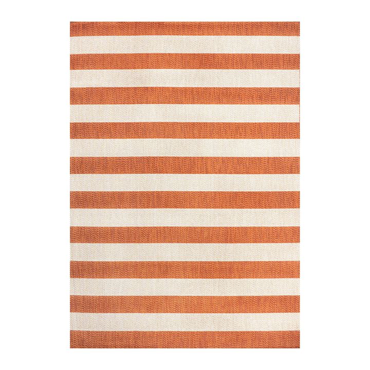 Negril Two Tone Wide Stripe Indoor/Outdoor Area Rug