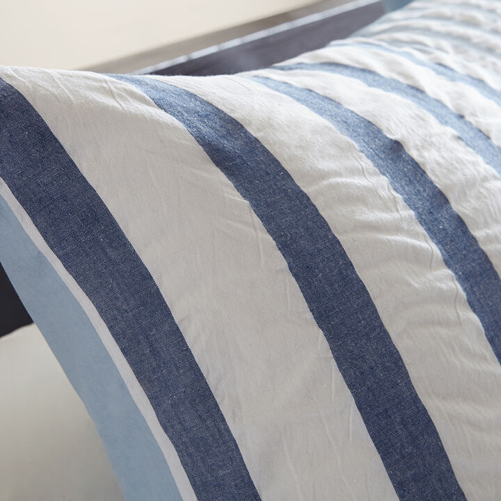 Gracie Mills Santiago Seersucker Striped Cotton Comforter Set