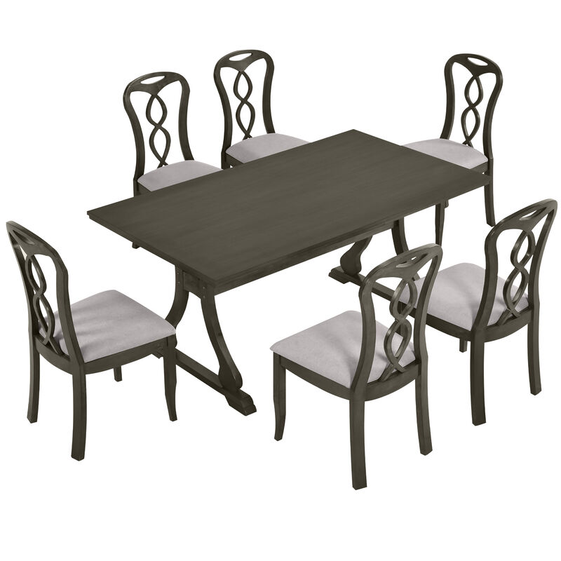 Merax Retro Table with Chairs and Bench Dining Set