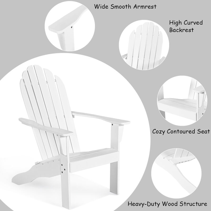 Acacia Wood Outdoor Adirondack Chair with Ergonomic Design