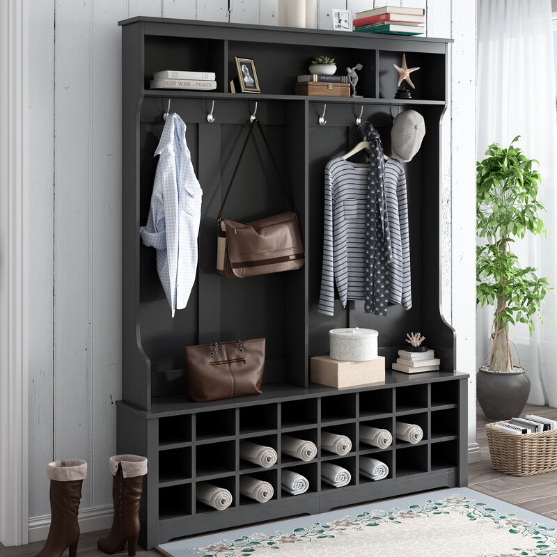 Merax Modern Style Hall Tree with Shoe Cubbies