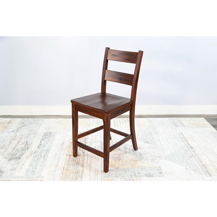 Sunny Designs Bar Ladderback Barstool, Wood Seat