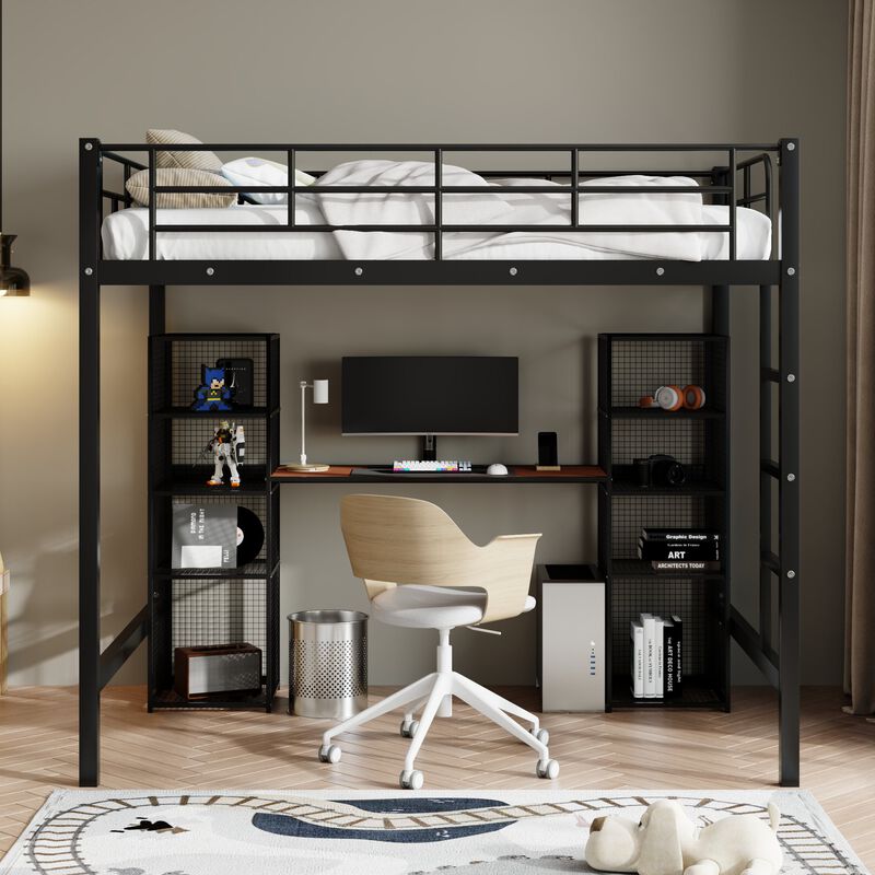 Merax Metal Loft Bed with Desk