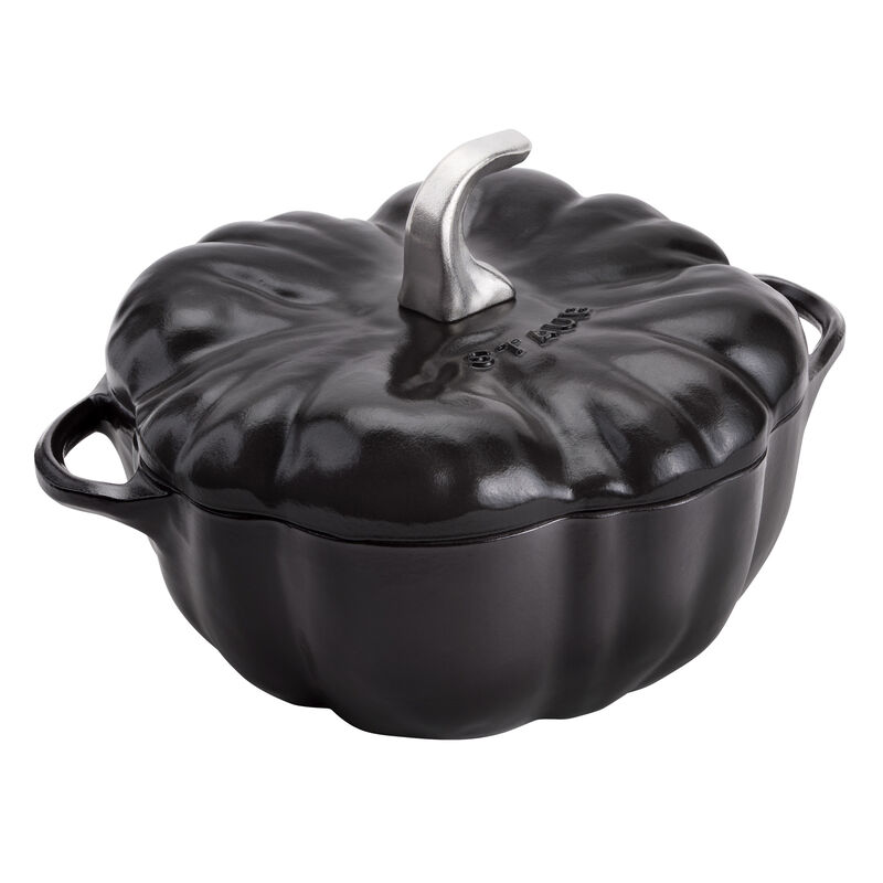 STAUB Cast Iron 3.5-qt Pumpkin Cocotte with Stainless Steel Knob - White Truffle