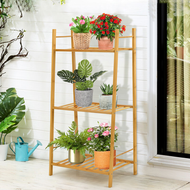 3 Tiers Vertical Bamboo Plant Stand