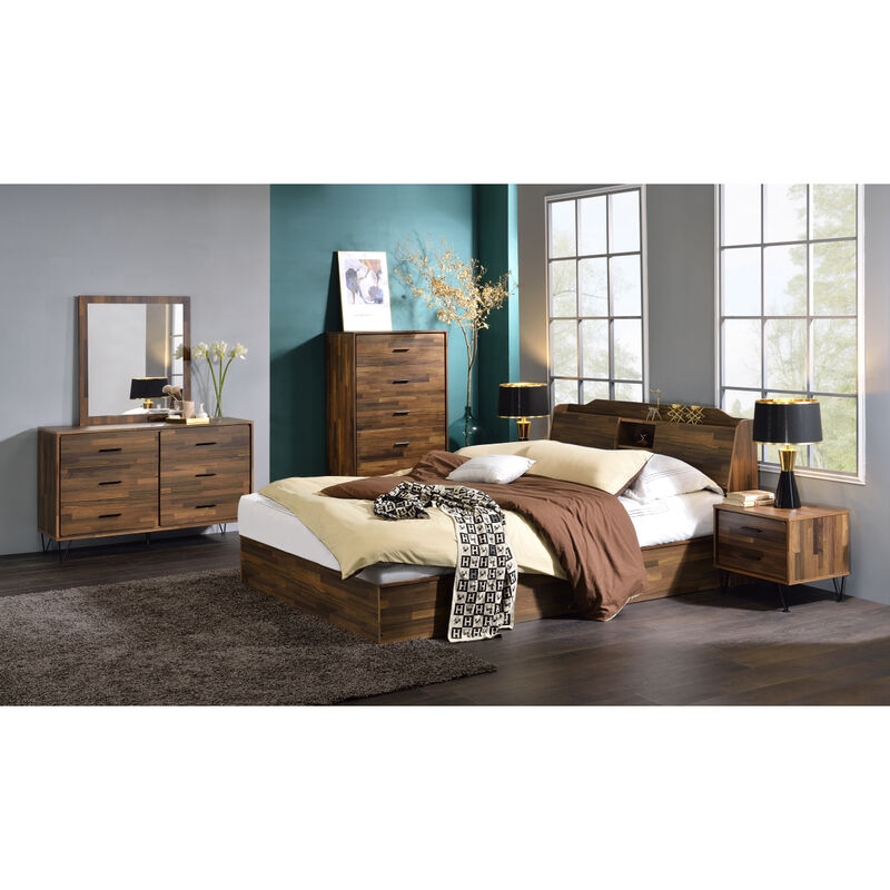 Hestia Queen Bed In Walnut Finish