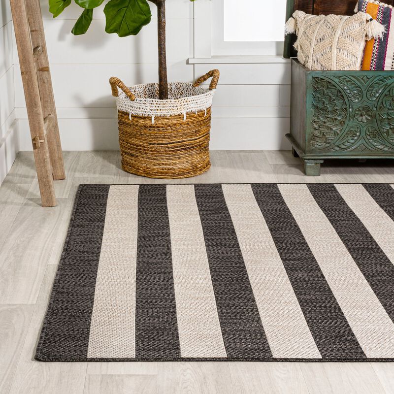 Negril Two Tone Wide Stripe Indoor/Outdoor Area Rug