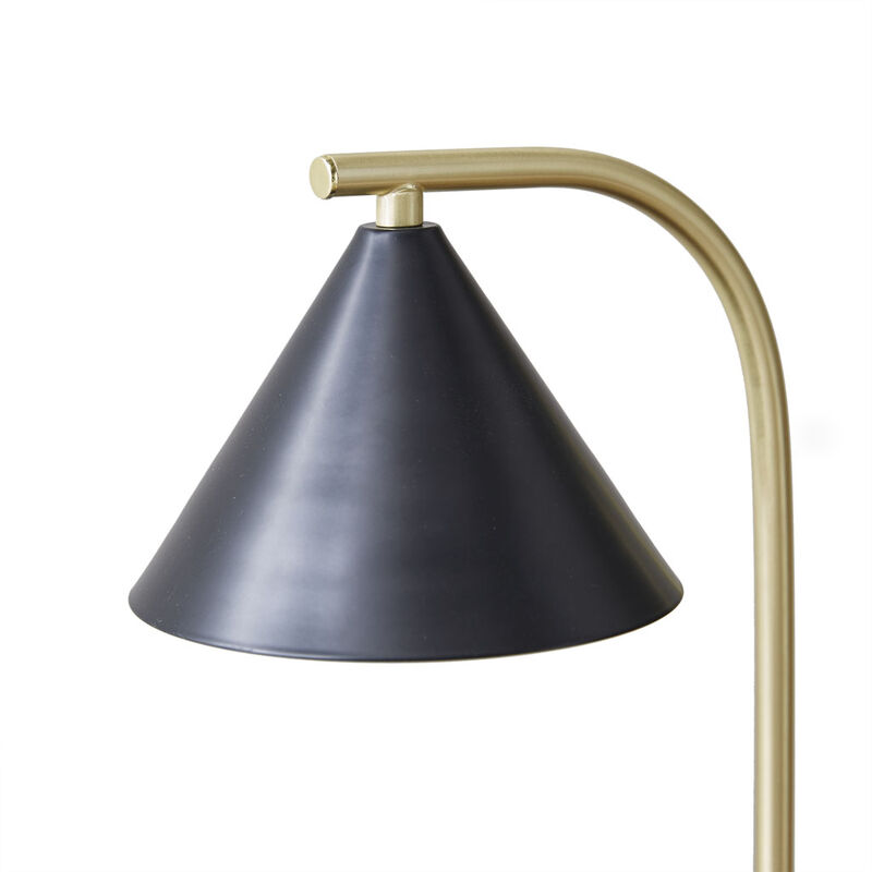 Gracie Mills Landen Two-Light Metal Table Lamp with Chimney Shades