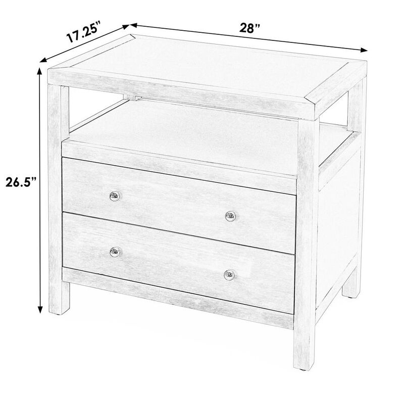 Butler Specialty Company Celine 2 Drawer Wide Nightstand, Natural