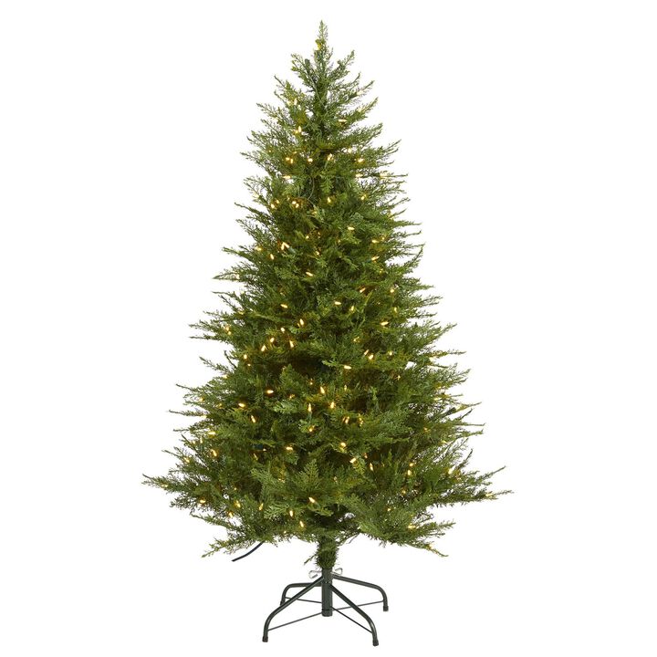 Nearly Natural 5-ft Wisconsin Fir Artificial Christmas Tree with 250 Warm White LED Lights and 578 Bendable Branches
