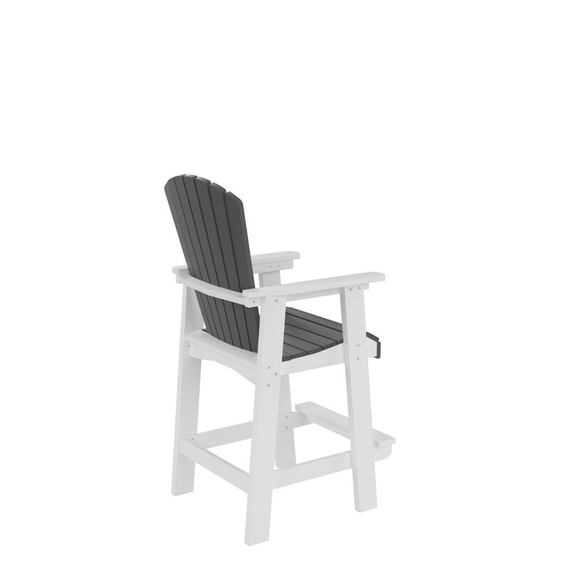 HDPE Bar Chair, White + Gray, Set of 2