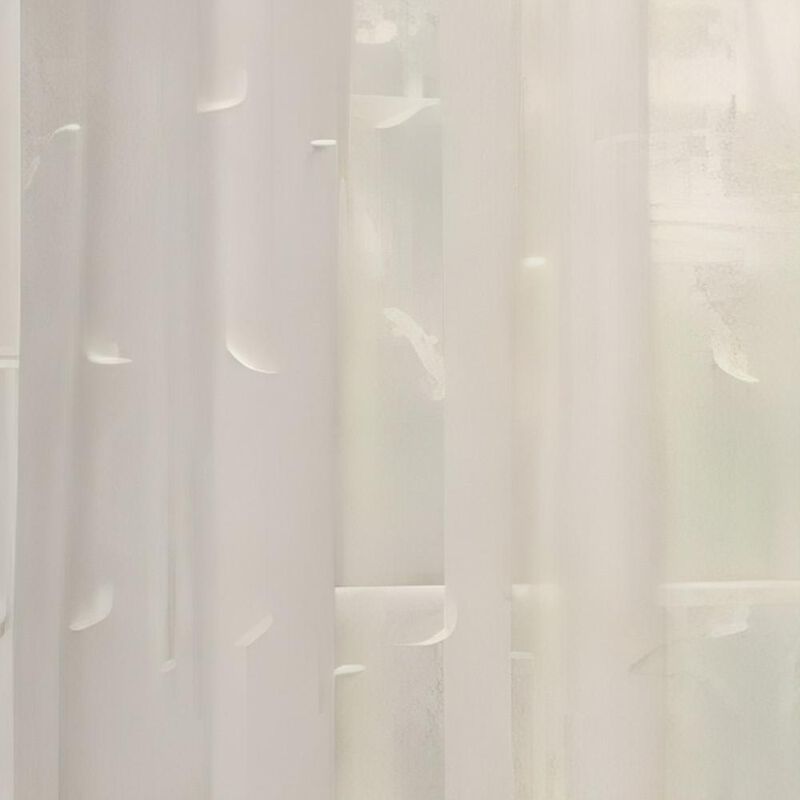 Commonwealth Habitat Hathaway Scroll Motif Tailored Sheer Window Panel - 54x84" - Cream