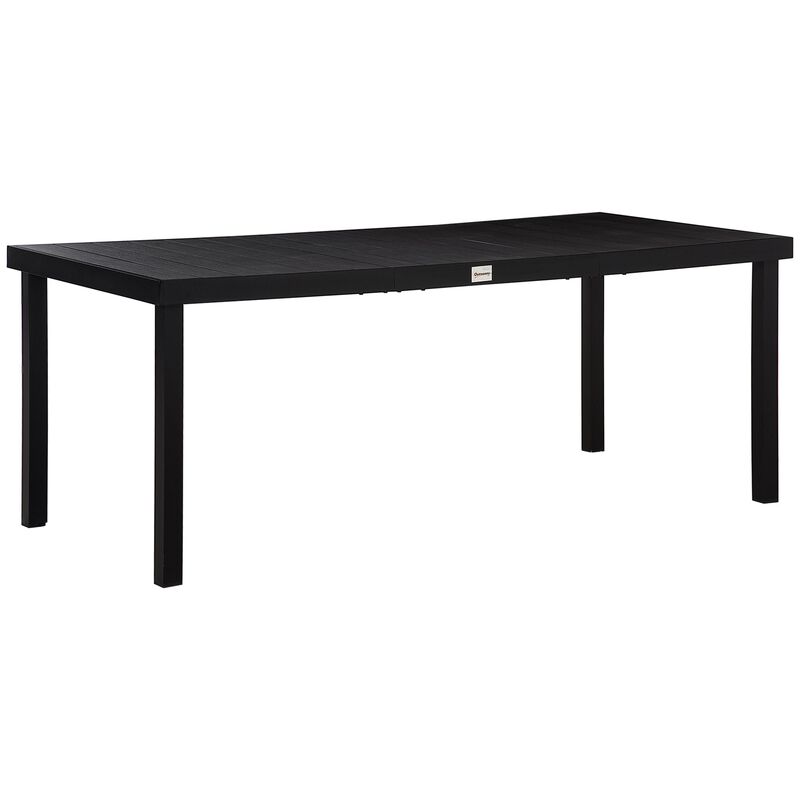 Patio Dining Table for 8, Rectangular Aluminum Outdoor Table for Garden Lawn Backyard, Black