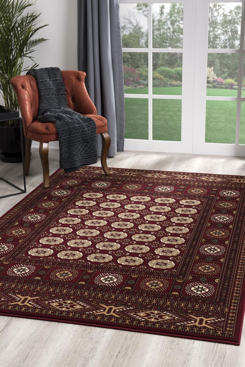 Majestic Traditional Persian Chobi Red Beige Indoor Area Rug
