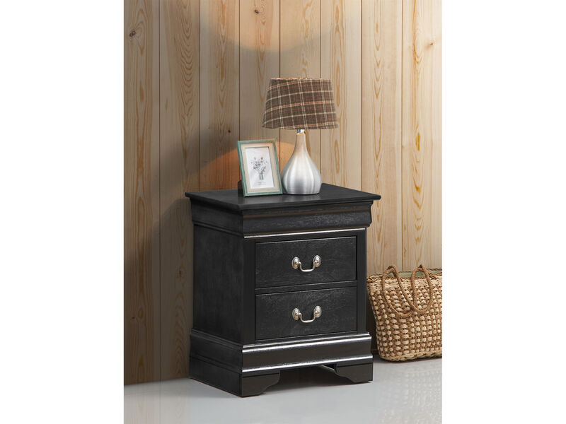 Louis Philippe 2-Drawer Nightstand (24 in. H X 22 in. W X 16 in. D)