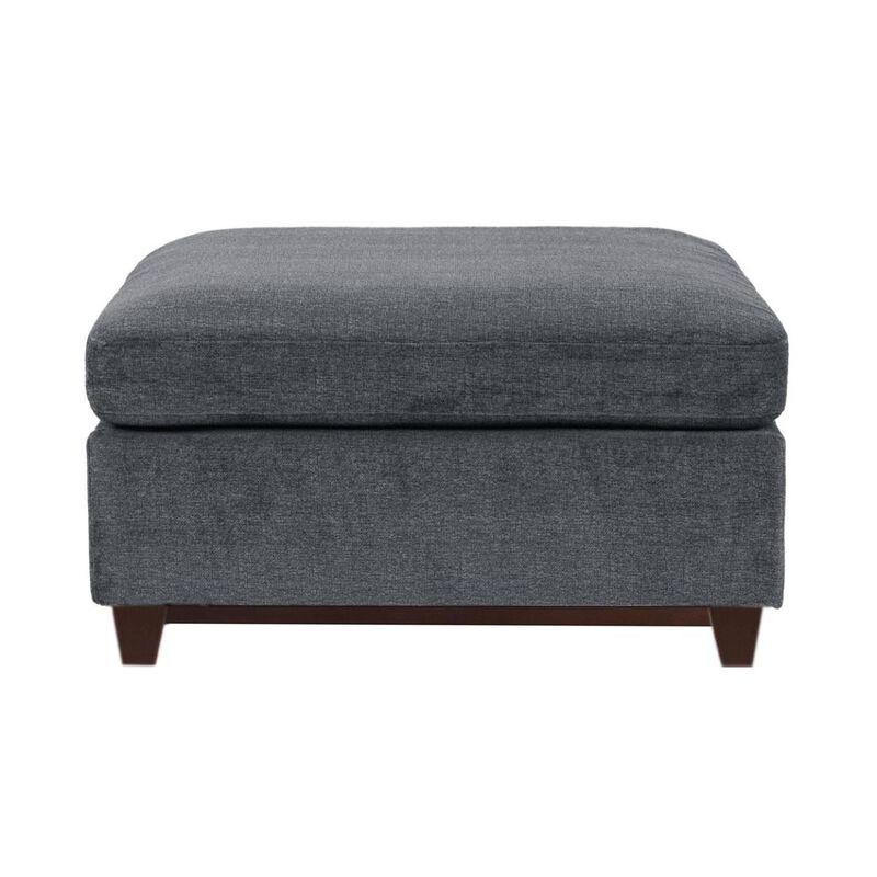 Modular Living Room Furniture Ottoman Ash Chenille Fabric 1pc Cushion Ottoman Couch Exposed Wooden base