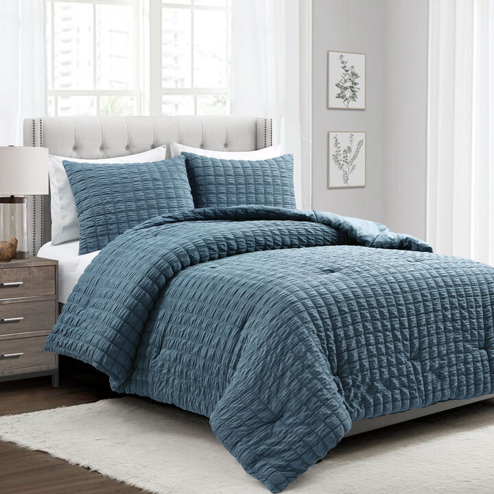 Crinkle Textured Dobby Comforter 3-Pc Set