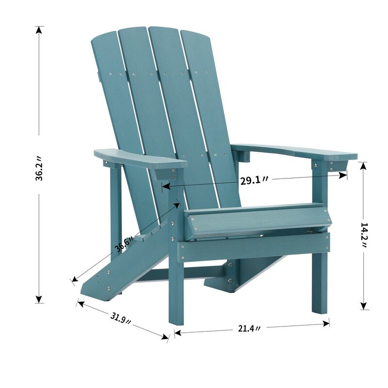 MONDAWE Outdoor Patio Slat Polyethylene HIPS Adirondack Chair for Patio Balcony