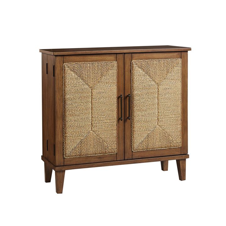 Gracie Mills Talitha Handcrafted Seagrass 2-Door Accent Chest