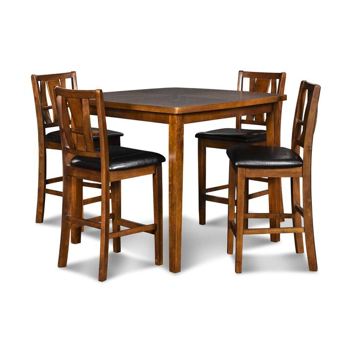 New Classic Furniture Furniture Dixon 5-Piece Counter Height Dining Set in Dark Espresso