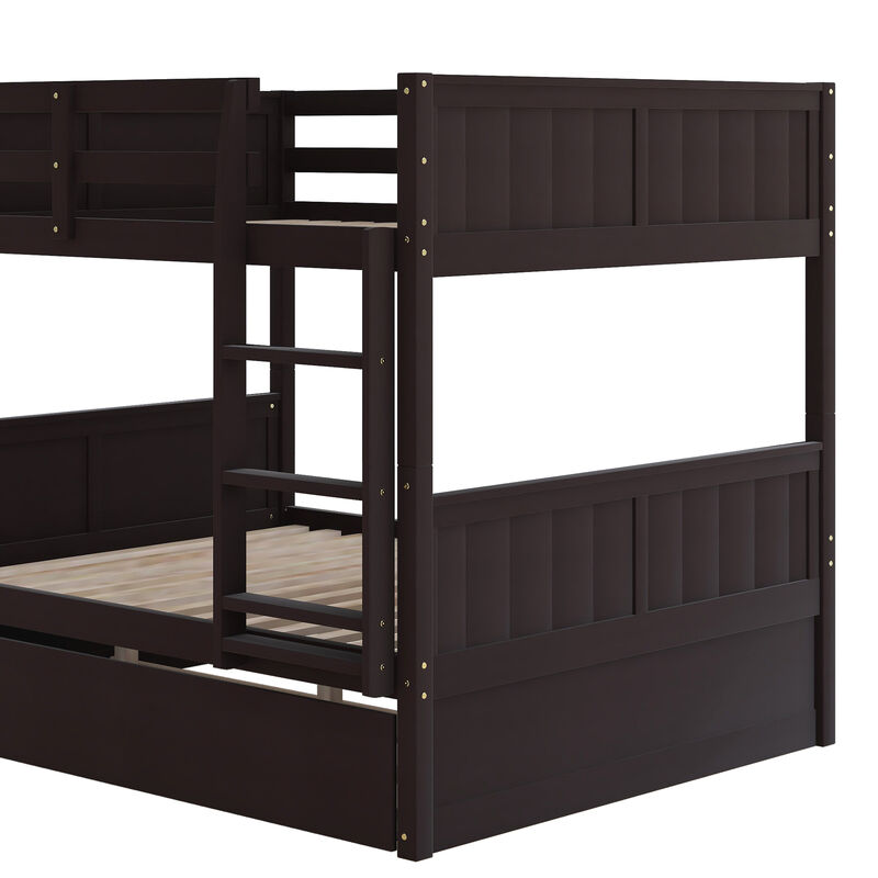 Merax Modern Solid Bunk Bed with Trundle