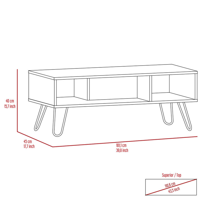 Newport Rectangle 2-Shelf Coffee Table White