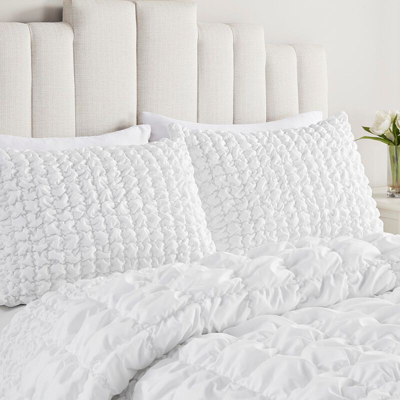 Gracie Mills Hydra 3 Piece Stripe Ruched Comforter Set