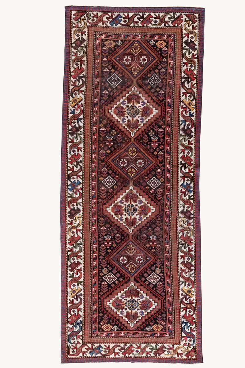 District Loom Antique Caucasian wide runner rug-Morris