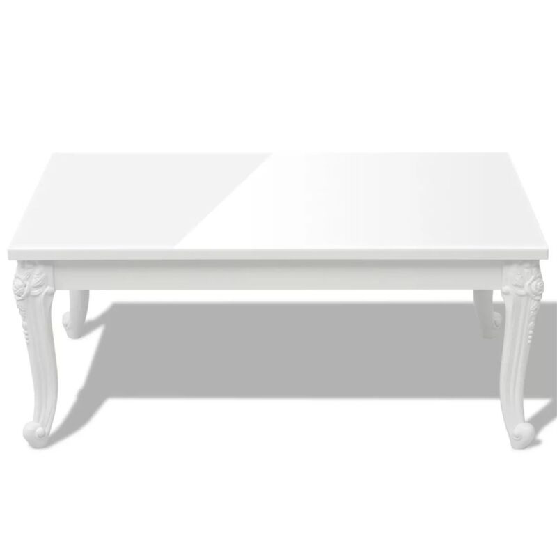 vidaXL Coffee Table 39.4"x23.6"x16.5" High Gloss White