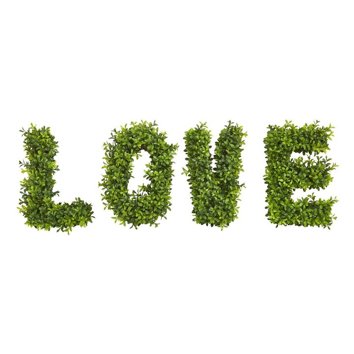 Nearly Natural �LOVE-in Boxwood Artificial Wall Decoration (Indoor/Outdoor)