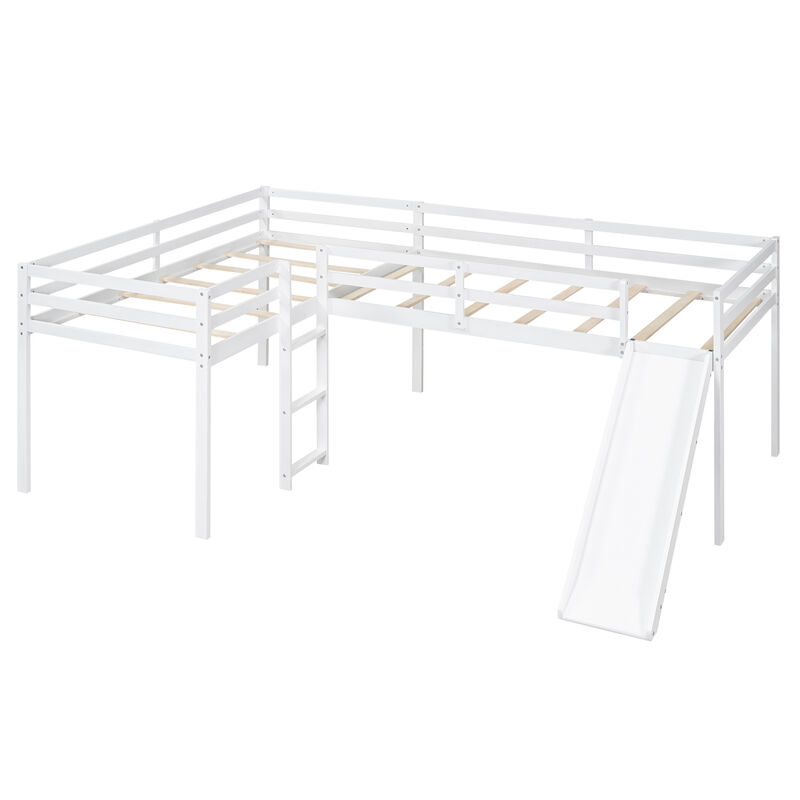 Merax L-Shaped Loft Bed with Ladder and Slide