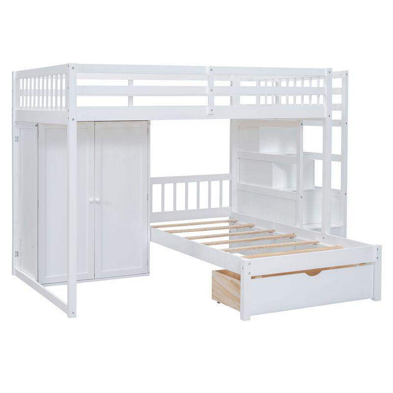 Merax Bunk Bed with Storage Staircase