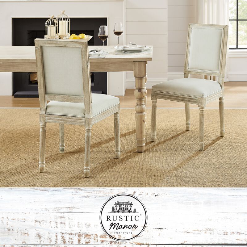 Rustic Manor Aisley Linen Dining Chair (Set of 2)